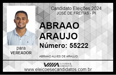 Candidato ABRAAO ARAUJO 2024 - JOSÉ DE FREITAS - Eleições