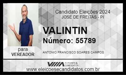 Candidato VALINTIN 2024 - JOSÉ DE FREITAS - Eleições