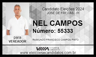 Candidato NEL CAMPOS 2024 - JOSÉ DE FREITAS - Eleições