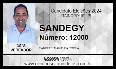 Candidato SANDEGY 2024 - ITAINÓPOLIS - Eleições