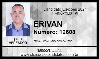 Candidato ERIVAN 2024 - ITAINÓPOLIS - Eleições