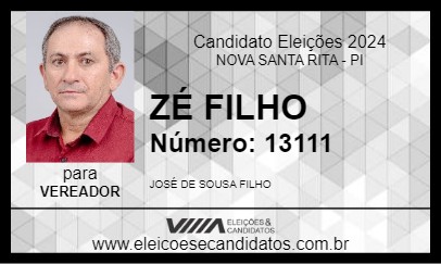 Candidato ZÉ FILHO 2024 - NOVA SANTA RITA - Eleições