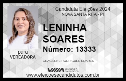 Candidato LENINHA SOARES 2024 - NOVA SANTA RITA - Eleições