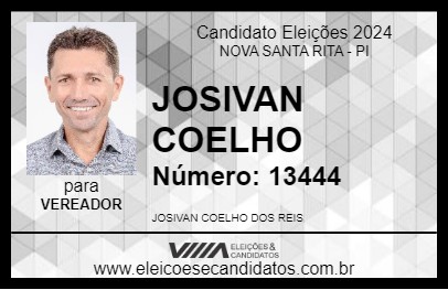 Candidato JOSIVAN COELHO 2024 - NOVA SANTA RITA - Eleições