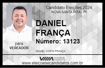 Candidato DANIEL FRANÇA 2024 - NOVA SANTA RITA - Eleições