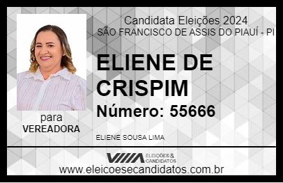 Candidato ELIENE DE CRISPIM 2024 - SÃO FRANCISCO DE ASSIS DO PIAUÍ - Eleições