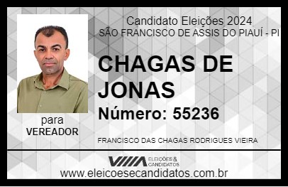 Candidato CHAGAS DE JONAS 2024 - SÃO FRANCISCO DE ASSIS DO PIAUÍ - Eleições