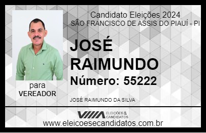 Candidato JOSÉ RAIMUNDO 2024 - SÃO FRANCISCO DE ASSIS DO PIAUÍ - Eleições