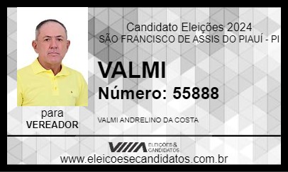 Candidato VALMI 2024 - SÃO FRANCISCO DE ASSIS DO PIAUÍ - Eleições