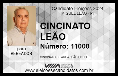 Candidato CINCINATO LEÃO 2024 - MIGUEL LEÃO - Eleições