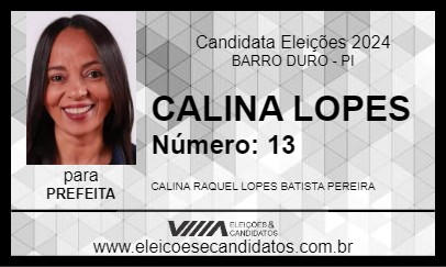 Candidato CALINA LOPES 2024 - BARRO DURO - Eleições