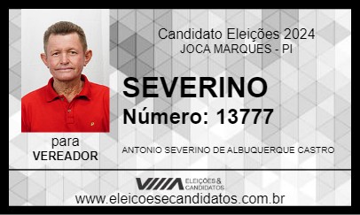 Candidato ANTONIO SEVERINO 2024 - JOCA MARQUES - Eleições