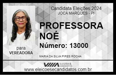 Candidato PROFESSORA NOÉ 2024 - JOCA MARQUES - Eleições