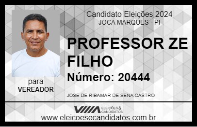 Candidato PROFESSOR ZE FILHO 2024 - JOCA MARQUES - Eleições