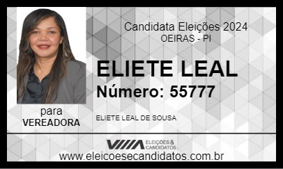 Candidato ELIETE LEAL 2024 - OEIRAS - Eleições