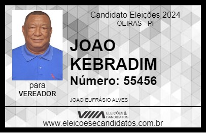 Candidato JOAO KEBRADIM 2024 - OEIRAS - Eleições