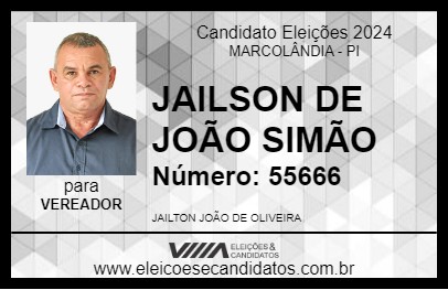 Candidato JAILSON DE JOÃO SIMÃO 2024 - MARCOLÂNDIA - Eleições