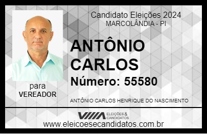 Candidato ANTÔNIO CARLOS 2024 - MARCOLÂNDIA - Eleições