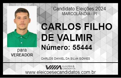 Candidato CARLOS FILHO DE VALMIR 2024 - MARCOLÂNDIA - Eleições