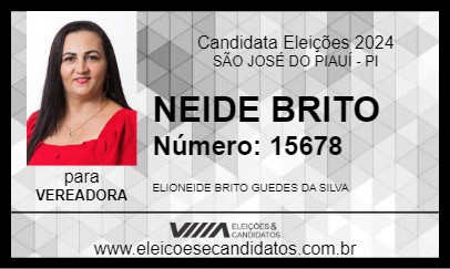 Candidato NEIDE BRITO 2024 - SÃO JOSÉ DO PIAUÍ - Eleições