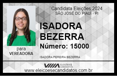 Candidato ISADORA BEZERRA 2024 - SÃO JOSÉ DO PIAUÍ - Eleições