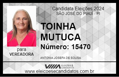 Candidato TOINHA MUTUCA 2024 - SÃO JOSÉ DO PIAUÍ - Eleições