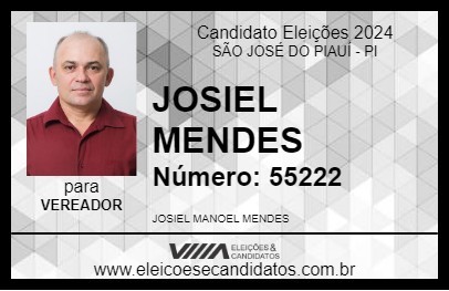 Candidato JOSIEL MENDES 2024 - SÃO JOSÉ DO PIAUÍ - Eleições