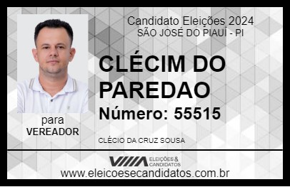 Candidato CLÉCIM DO PAREDAO 2024 - SÃO JOSÉ DO PIAUÍ - Eleições