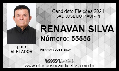 Candidato RENAVAN SILVA 2024 - SÃO JOSÉ DO PIAUÍ - Eleições