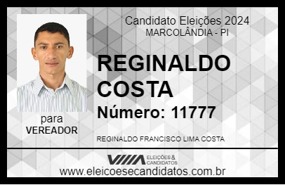 Candidato REGINALDO COSTA 2024 - MARCOLÂNDIA - Eleições