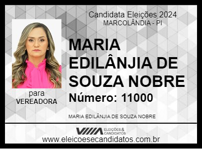 Candidato LANJA NOBRE 2024 - MARCOLÂNDIA - Eleições