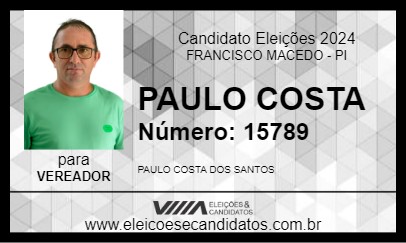 Candidato PAULO COSTA 2024 - FRANCISCO MACEDO - Eleições