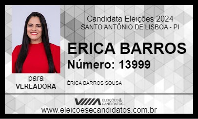 Candidato ERICA BARROS 2024 - SANTO ANTÔNIO DE LISBOA - Eleições