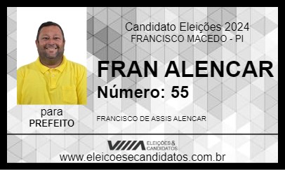 Candidato FRAN ALENCAR 2024 - FRANCISCO MACEDO - Eleições