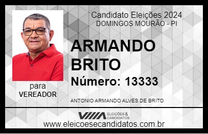 Candidato ARMANDO BRITO 2024 - DOMINGOS MOURÃO - Eleições