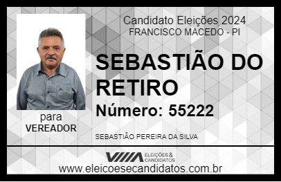 Candidato SEBASTIÃO DO RETIRO 2024 - FRANCISCO MACEDO - Eleições