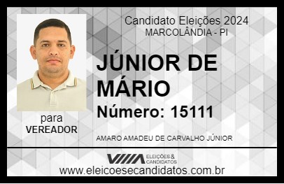 Candidato JÚNIOR DE MÁRIO 2024 - MARCOLÂNDIA - Eleições