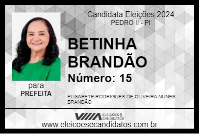 Candidato BETINHA BRANDÃO 2024 - PEDRO II - Eleições