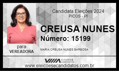 Candidato CREUSA NUNES 2024 - PICOS - Eleições