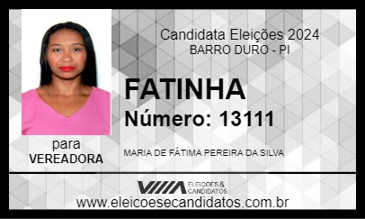 Candidato FATINHA 2024 - BARRO DURO - Eleições