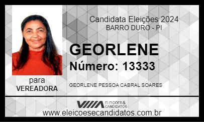 Candidato GEORLENE 2024 - BARRO DURO - Eleições