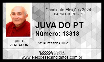 Candidato JUVA DO PT 2024 - BARRO DURO - Eleições