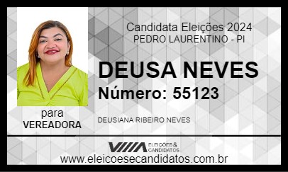 Candidato DEUSA NEVES 2024 - PEDRO LAURENTINO - Eleições