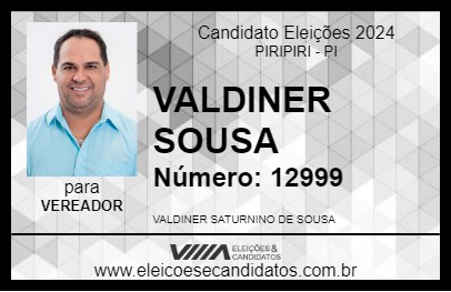 Candidato VALDINER SOUSA 2024 - PIRIPIRI - Eleições