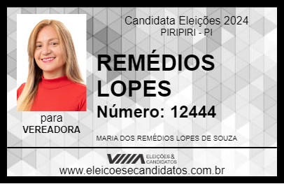 Candidato REMÉDIOS LOPES 2024 - PIRIPIRI - Eleições