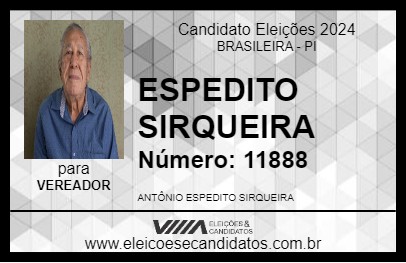 Candidato ESPEDITO SIRQUEIRA 2024 - BRASILEIRA - Eleições