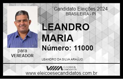 Candidato LEANDRO MARIA 2024 - BRASILEIRA - Eleições