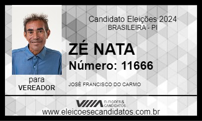 Candidato ZÉ NATA 2024 - BRASILEIRA - Eleições