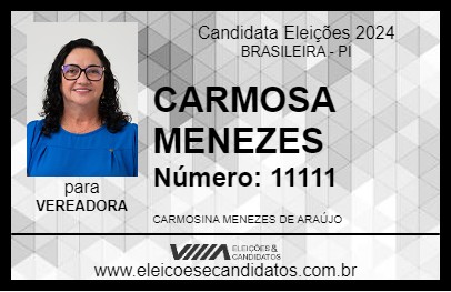 Candidato CARMOSA MENEZES 2024 - BRASILEIRA - Eleições