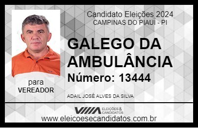 Candidato GALEGO DA AMBULÂNCIA 2024 - CAMPINAS DO PIAUÍ - Eleições